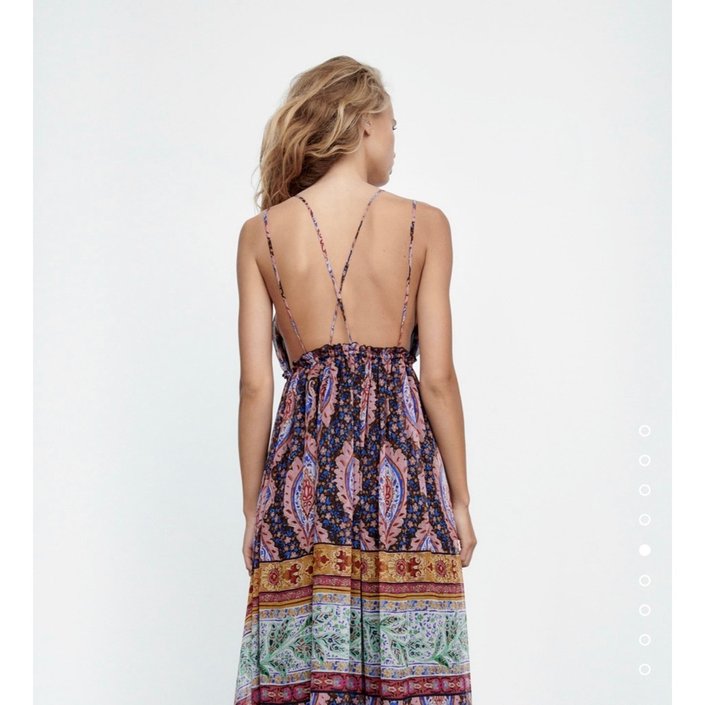- ZARA LONG PRINT DRESS Multicolor - Picture 9 of 10